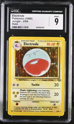CGC 9 MINT Electrode 1999 Jungle 2/64 Holo Pokemon Card psa - Image 1