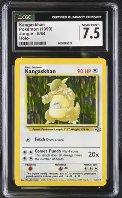 CGC 7.5 Kangaskhan 1999 Jungle 5/64 Holo Pokemon Card psa - Image 1