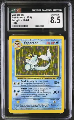 CGC 8.5 Vaporeon 1999 Jungle 12/64 Holo Pokemon Card psa - Image 1