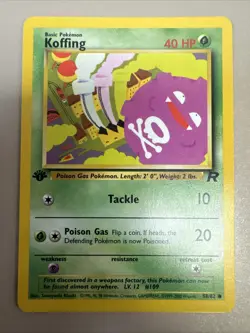 1st Edition Koffing- Team Rocket - #58/82 - Vintage Pokemon Card 2000 WOTC - Image 1