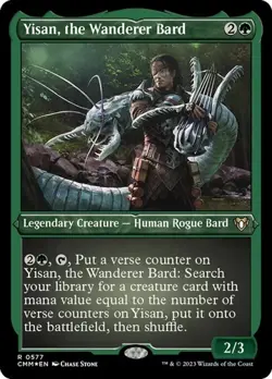 Yisan, the Wanderer Bard - Foil Etched CMM LP MTG - Image 1