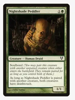 Nightshade Peddler #187 Avacyn Restored (AVR) Magic Card in Protective Sleeve - Image 1