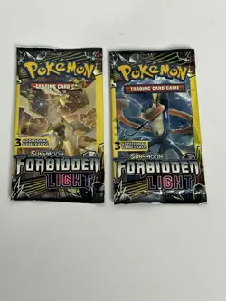 POKEMON Sun & Moon Forbidden Light 3 Card Mini Booster Pack Lot Of 2 - Image 1