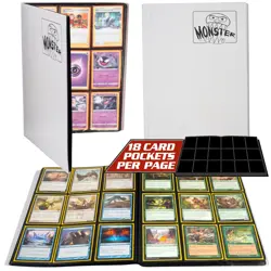 Monster 9 Pocket Trading Card Binder - Matte White Album, Anti-Theft & Anti-D... - Image 1