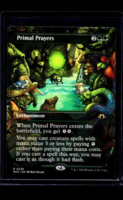 MTG Magic The Gathering MH3 Modern Horizons 3 Borderless #339 Primal Prayers - Image 1