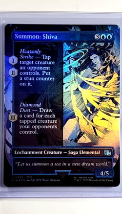 2025 MTG Magic The Gathering FIN Final Fantasy Borderless Foil #362 Summon Shiva - Image 1