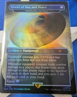 MTG Marvel Secret Lair Shield Of War And Peace NM Foil Unplayed SLD Sword - Image 1