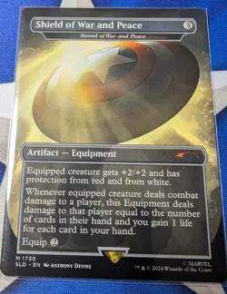 MTG Marvel Secret Lair Shield Of War And Peace NM NonFoil Unplayed SLD Sword - Image 1