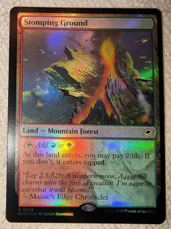 MTG, MAGIC: STOMPING GROUND, EDGE OF ETERNITIES #0258, RARE, FOIL, LAND - Image 1