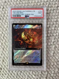 2023 MTG Lord of the Rings #791 The One Ring Extended Art-Surge Foil Mint PSA 9 - Image 1