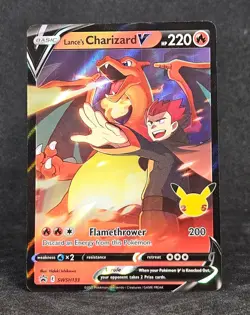 Lance's Charizard V SWSH133 Sword & Shield Celebrations Promo Holo Pokemon TCG - Image 1