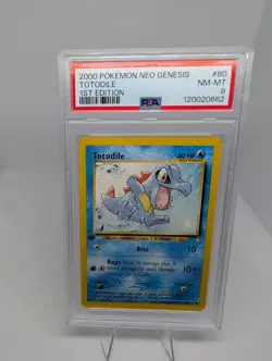 Pokemon Neo Genesis 80/111 Totodile 1st Edition 2000 PSA 8.5 NM - MT Graded TCG - Image 1