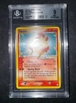 Pokemon Torchic Gold Star 108/109 Ex TRR Holo ENG BGS 9 - No Charizard Crystal - Image 1