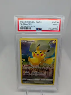 2023 POKEMON SWORD & SHIELD CROWN ZENITH GG30 FULL ART/PIKACHU PSA 9 MINT GRADED - Image 1