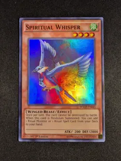 Yugioh - Spiritual Whisper WSUP-EN045 1st Edition Super Rare NM - Image 1