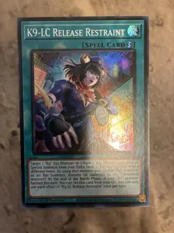 Yugioh! TCG - K9-LC Release Restraint - Super Rare - JUSH-EN038 Justice Hunters - Image 1