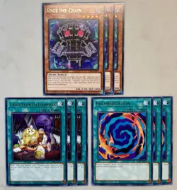 Yugioh! 3x Polymerization + Edge Imp Chain + Frightfur Patchwork JUSH Rare - Image 1