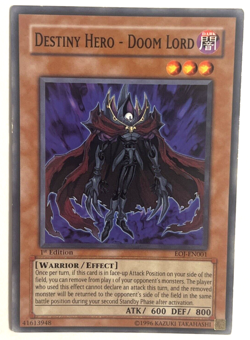YuGiOh! - Destiny Hero - Doom Lord - EOJ-EN001 - 1st Edition - Common - Image 1