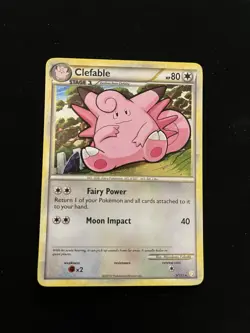 Clefable 3/123 EXC Holo Rare Pokemon Card Vintage Heart Gold Soul Silver - Image 1