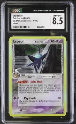 CGC 8.5 Espeon 2005 EX Delta Species 4/113 Holo Pokemon Card psa - Image 1
