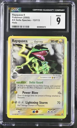 CGC 9 MINT Rayquaza 2005 EX Delta Species 13/113 Holo Pokemon Card - Image 1