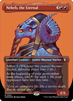 Neheb, the Eternal - Textured Foil Extended Art CMM NM MTG - Image 1