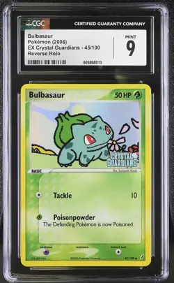 CGC 9 Bulbasaur EX Crystal Guardians 45/100 Reverse Holo Stamped Pokemon Card - Image 1