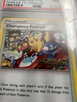 Worlds 2017 Champion Festival CHAMPION Card PSA 8 English Pokemon SM78 Promo 17 - Image 5