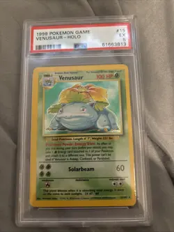 Pokemon Cards Base Set Venusaur Rare Holo Card PSA Graded 5 EX 1999 - Image 1