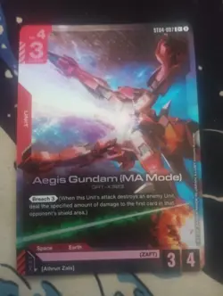 Gundam Card Game ST04-007 C+ Aegis Gundam (MA Mode) Bonus Pack Foil (Alt Art) - Image 1