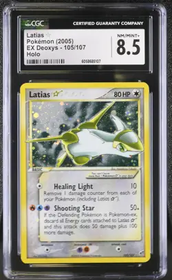 CGC 8.5 Latias Gold Star 2005 EX Deoxys 105/107 Holo Pokemon Card - Image 1