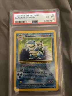 1999 Pokemon Base Set Blastoise Holo Card #002 PSA 6 - Image 1