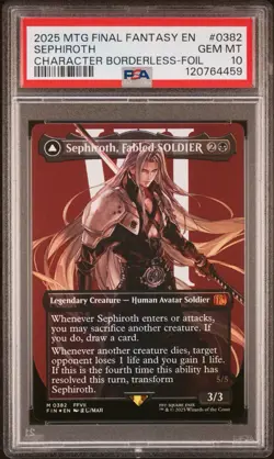 Sephiroth, Fabled Soldier *FOIL* 0382 MTG Final Fantasy *GEM MINT PSA 10* - Image 1