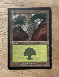 VINTAGE MTG Forest 349/350 FOIL Magic the Gathering Invasion Allan Pollack - Image 1