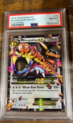 POKEMON 2014 XY Flashfire M KANGASKHAN EX #79 PSA 8 RARE Mega - Image 1