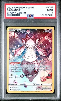 2023 POKEMON SWSH FA/DIANCIE CROWN ZENITH PSA #GG 13 MINT 9 - Image 1