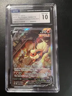2021 Pokemon Flareon V Black Star Promo Alternate Art SWSH179 CGC 10 GEM MINT - Image 1