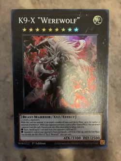 Yugioh! TCG - K9-X "Werewolf" - Super Rare - JUSH-EN037 - Justice Hunters - 1st - Image 1