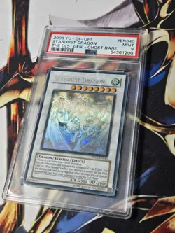 2008 Yugioh! Stardust Dragon * Ghost Rare TDGS-EN040 * PSA 9 MINT - Image 1
