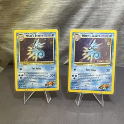 2X- Misty's Seadra Holo/Foil PRERELEASE 9/132 Pokemon TCG Gym Heroes Card Rare - Image 1