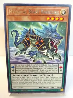 YU-GI-OH! Mythical Beast Bashilisk. EXFO-EN025. 1st Edition Rare Card. TCG CCG - Image 1
