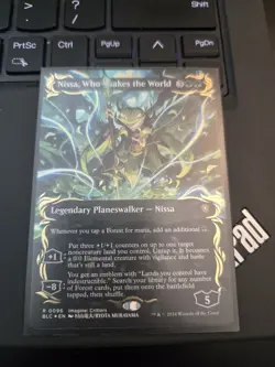 MTG English Nissa, Who Shakes the World Borderless Raised Foil NM - Image 1