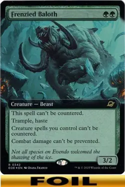 1x - Frenzied Baloth - FOIL EXTENDED ART - Edge of Eternities - NM MTG - Image 1