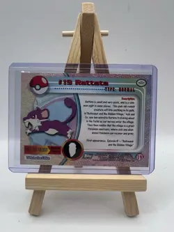 1999 Topps Pokemon TV Animation Edition Rattata #19 Green Topps Logo LP - Image 2