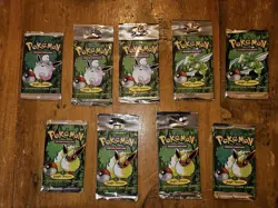LOT of 9 POKEMON JUNGLE BOOSTER *EMPTY* PACKS WRAPPERS - Image 1