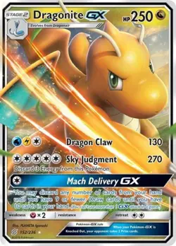 Pokemon Dragonite GX NM 1st Edition Normal SM - Unified Minds - Image 1