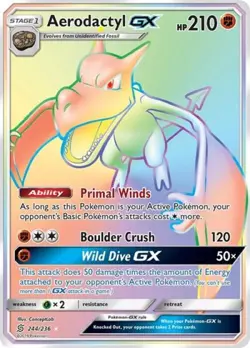 Pokemon Aerodactyl GX (Secret) NM 1st Edition Normal SM - Unified Minds - Image 1