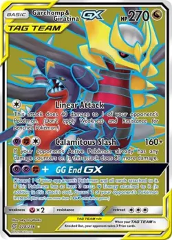 Pokemon Garchomp & Giratina GX (Full Art) NM 1st Edition Normal - Image 1
