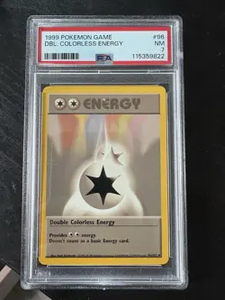 1999 POKEMON BASE SET UNLIMITED #96 DOUBLE COLORLESS ENERGY PSA 7 - Image 1