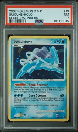 Pokemon TCG Suicune Holo Bleed 2007 Secret Wonders 19/132 PSA 7 - Image 1